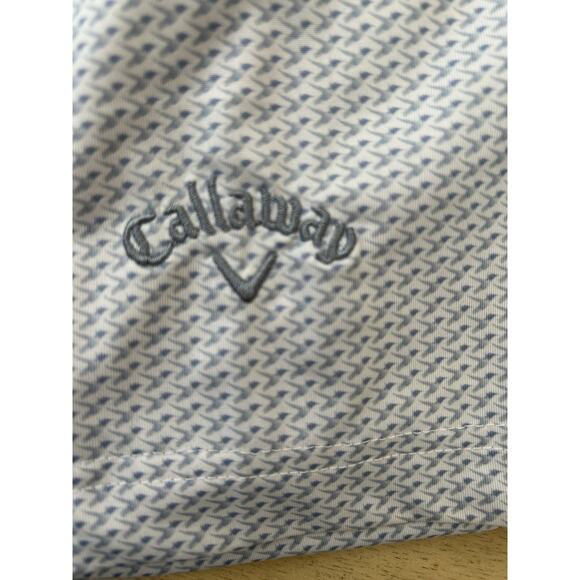 Callaway Golf Polo Shirt Mens XL All Over Print Birds Opti Dri Stretch White - Picture 3 of 9